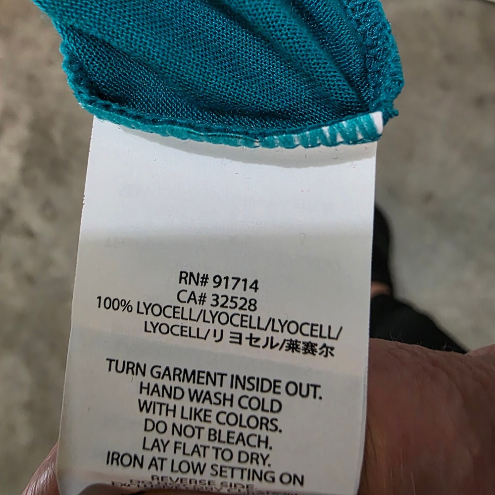 Armani Exchange Womens Teal Studded V-Neck Babydoll Top Lyocell Tie Back Small - Picture 3 of 7